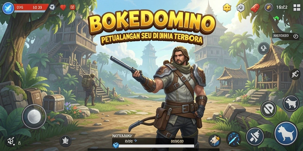 Tampilan gameplay seru di dunia terbuka BOKEDOMINO.