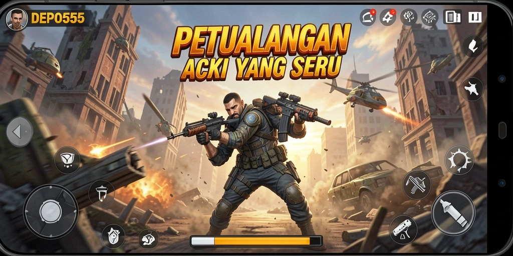 Tampilan gameplay seru DEPO555 dengan aksi mendebarkan.