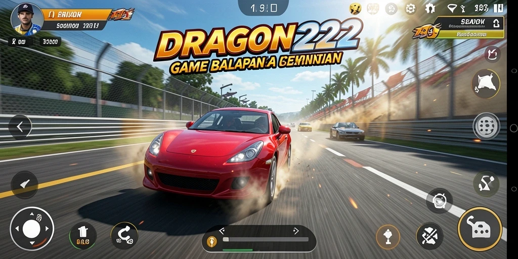 Tangkapan layar dari gameplay balapan yang mendebarkan di DRAGON222.