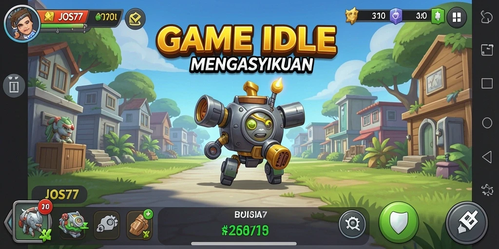 Tampilan gameplay JOS77 yang menarik dengan elemen Idle yang menyenangkan.