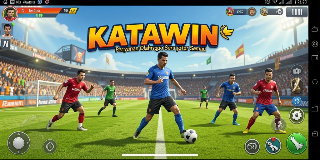Tampilan gameplay KATAWIN yang menarik dalam permainan olahraga.