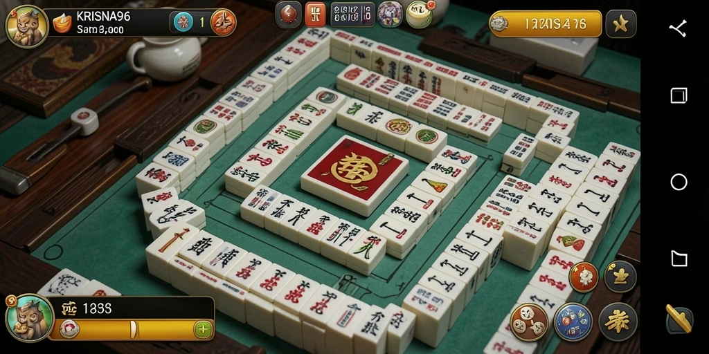 Tampilan gameplay Mahjong yang mengasyikkan di KRISNA96.