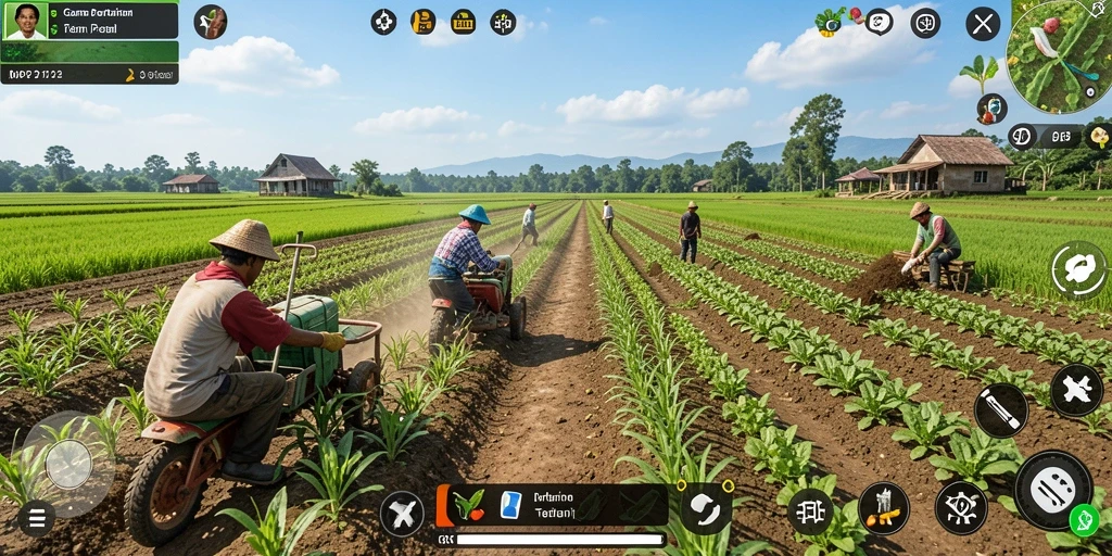 Tangkapan layar MPO2121 menampilkan kebun yang subur dan indah.