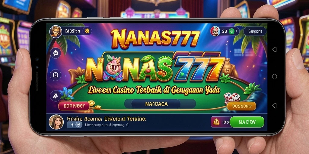 Screenshot NANAS777 menunjukkan aksi seru Live Casino dengan dealer cantik dan permainan menarik.