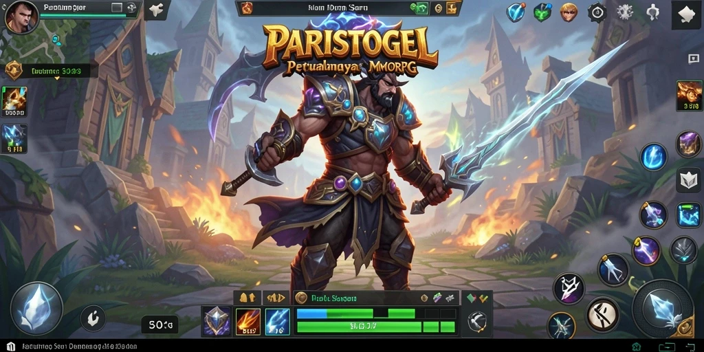 Tangkapan layar gameplay PARISTOGEL yang menampilkan pertarungan seru dalam dunia MMORPG.