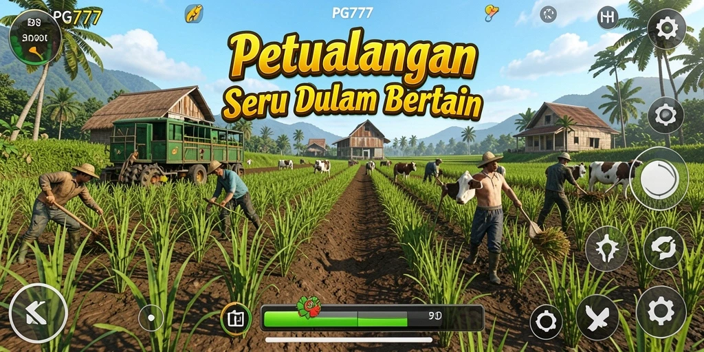 Tampilan gameplay PG777 yang menakjubkan saat berkebun.
