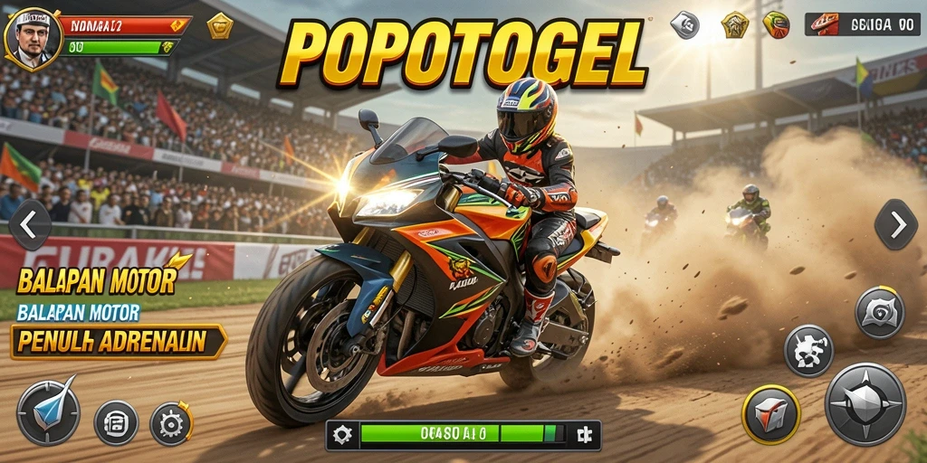 Gameplay seru di trek balap motor dengan grafik menakjubkan.