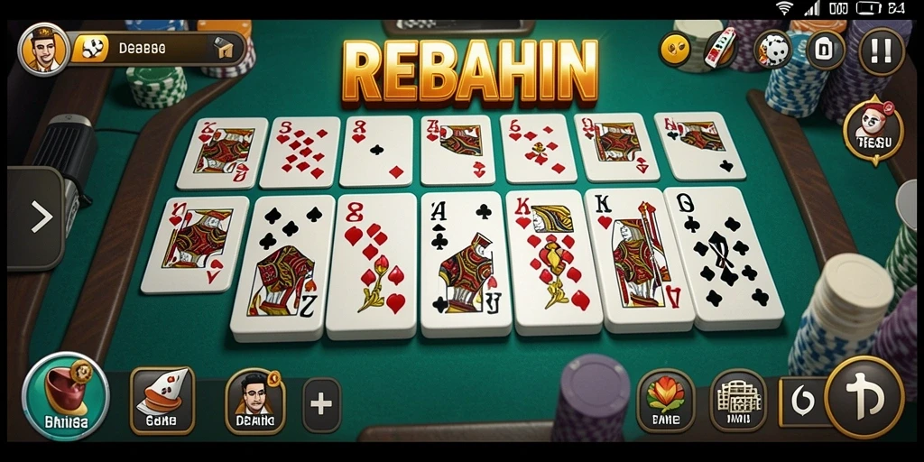 Tampilan gameplay seru dalam REBAHIN yang penuh strategi.