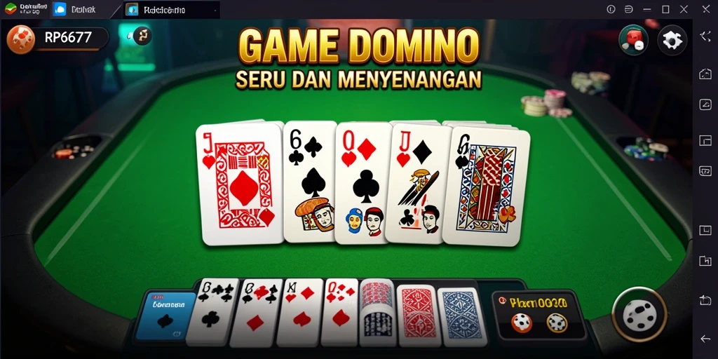 Tampilan gameplay seru dari permainan Domino RP6677.
