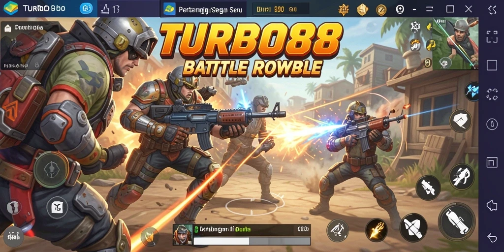 Screenshot TURBO88 menampilkan aksi seru dalam pertempuran Battle Royale.